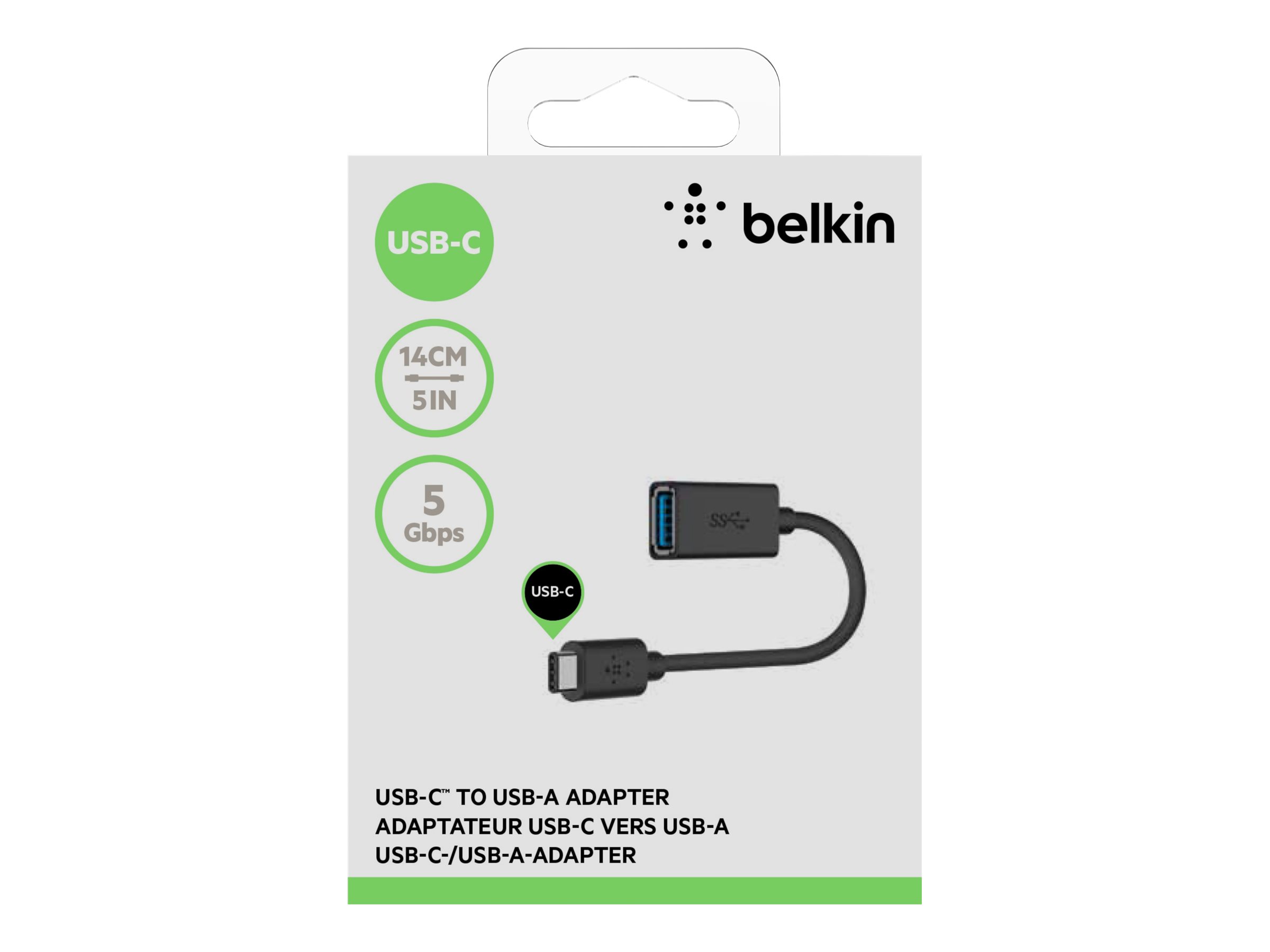 Belkin USB 3.0 Kabel, USB-C auf USB-A Buchse, zu 5 GBit/s und 1500mA, grau, 1m