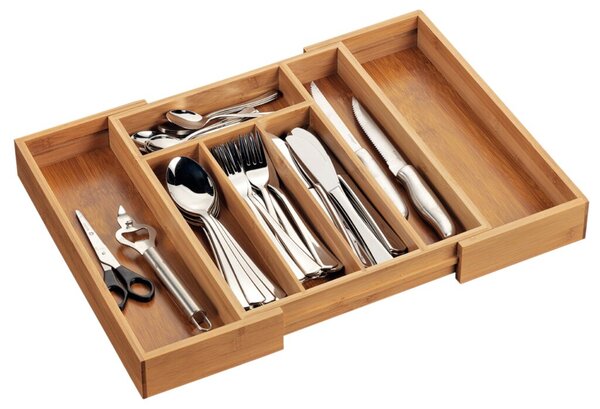 Besteckkasten SIMON, Bambusholz ausziehbar von 28,5 auf 40 cm