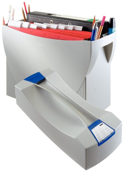 Box Swing f. 20 Hängemappen A4 aus PS lichtgrau mit Deckel