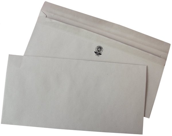 Briefumschlag, DIN Lang, Selbst- klebend, Recycling, grau, 75g