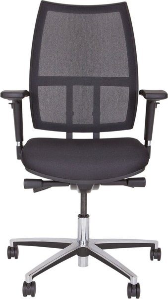 Bürodrehstuhl Maxime, schwarz, netzbespannte Rückenlahne, max.