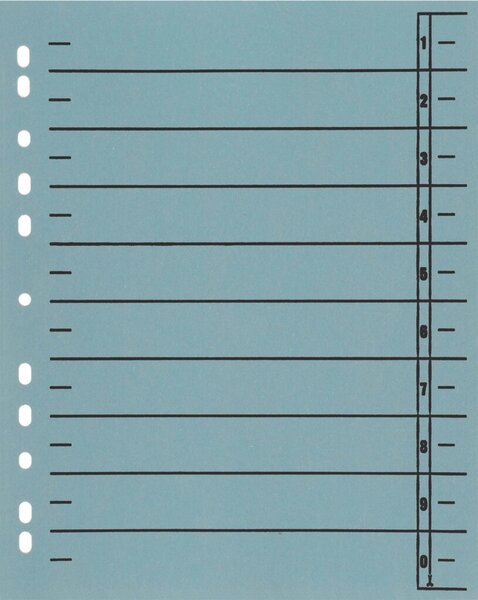 Büroring Trennblätter A4 blau vollfarbig, schwarzer Orgadruck