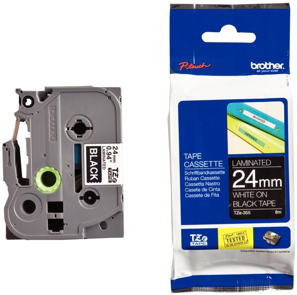Brother Farbband 24mm weiß auf schwarz P-Touch 2420PC/9200DX