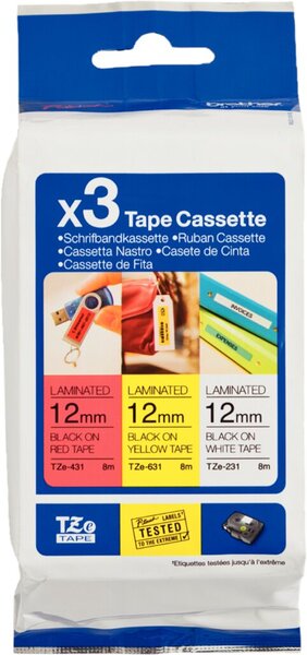 Brother TZE-Multipack 3er TZE231 weiß schwarz