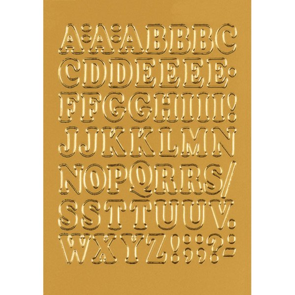 Buchstaben 12mm A-Z gold Prismaticfolie 1Bl 1Pack