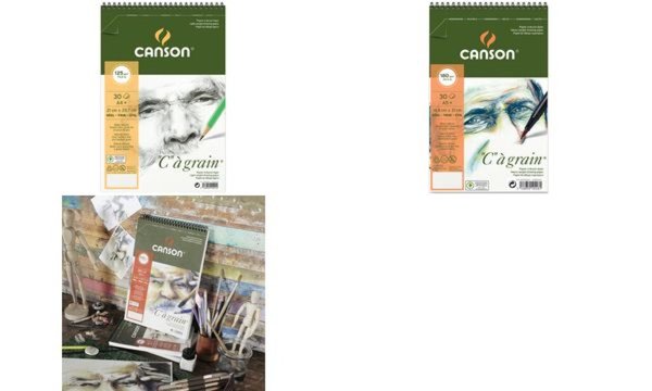 CANSON Zeichenpapier-Spiralblock C  à grain, A5, 180 g/qm (5297874)