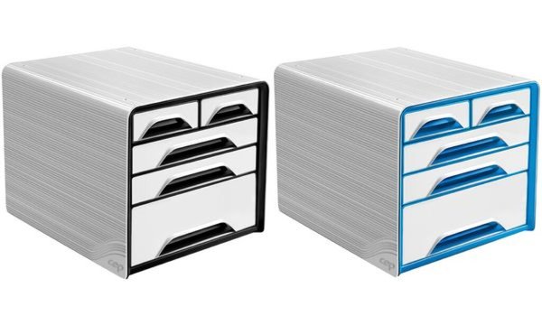 CEP Schubladenbox Smoove CLASSIC, 5 Schübe, weiß / schwarz (52535354)