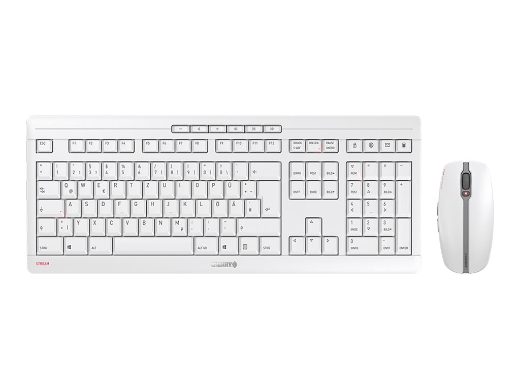CHERRY Stream Desktop DE-Layout, USB, inkl. Maus, pale grey