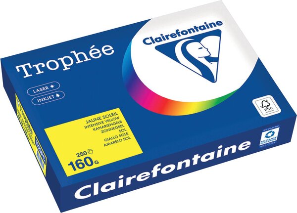 Kopierpapier,A4 160g, 250Blatt Trophee Intensiv, kanariengelb