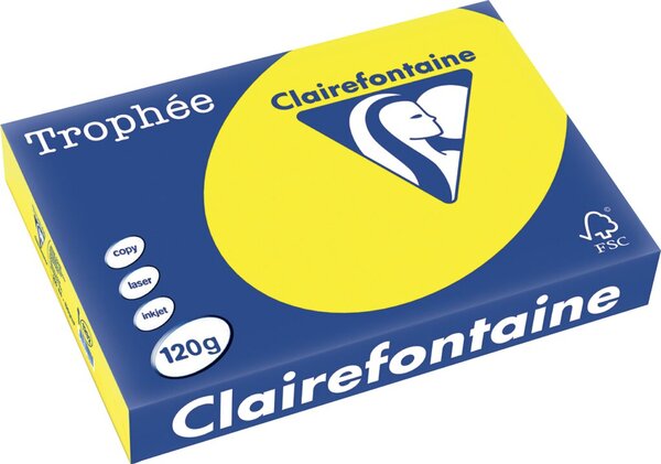 Clairalfa Universal-Papier Trophée A4, 120 g/qm,kanariengelb