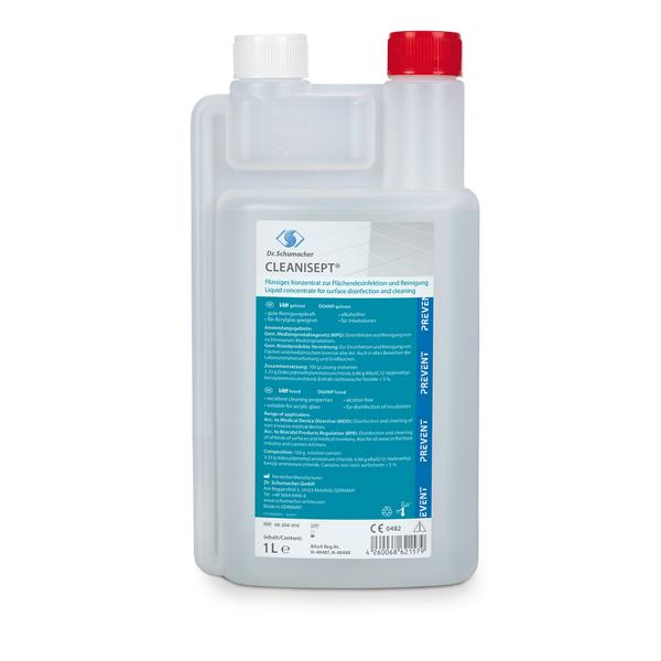 CLEANISEPT® |  1 Liter <br>flüssiges Konzentrat zur Flächendesinfektion und Reinigung<br>+++ DESINFEKTIONSMITTEL VORSICHTIG VERWENDEN. VOR GEBRAUCH STETS ETIKETT UND PRODUKTINFORMATIONEN LESEN. +++