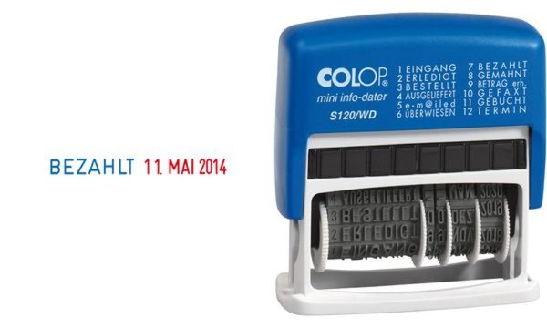COLOP Wortbandstempel Mini Dater S1 20/WD, mit Datum (62518086)