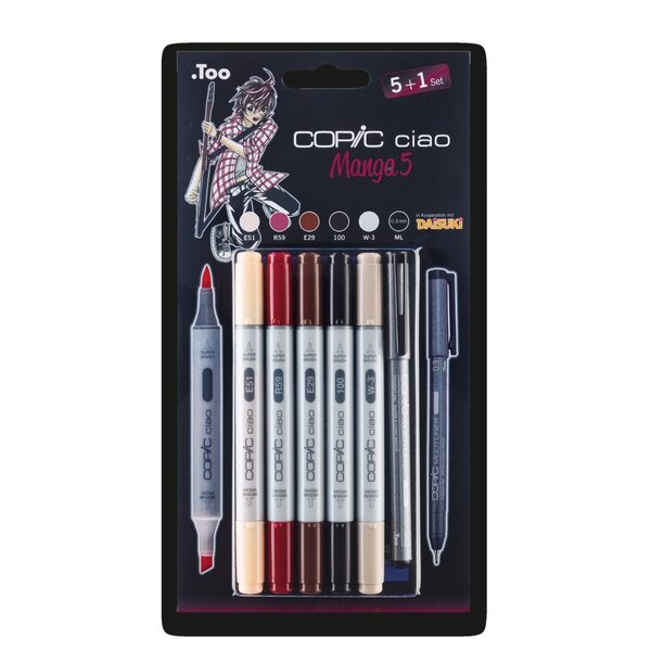 COPIC Marker ciao 5+1 Set, Manga 5 Der Marker zum Layouten, Skizzieren und Illu