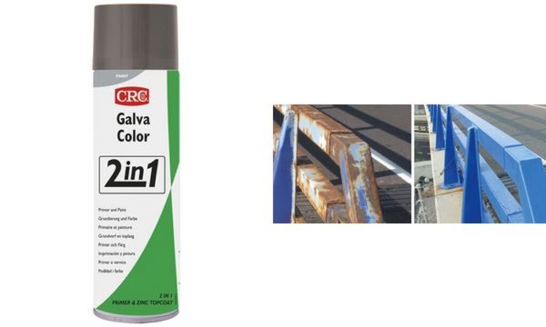 CRC GALVACOLOR 2in1 Schutzlack, sch warz, 500 ml Spraydose (6403366)