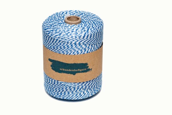 Urkunden-Heftgarn blau/weiß Rolle ca. 360m