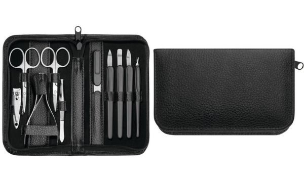 Clauss Manikür-Set, im Lederetui, 1 0-teilig, schwarz (62350069)