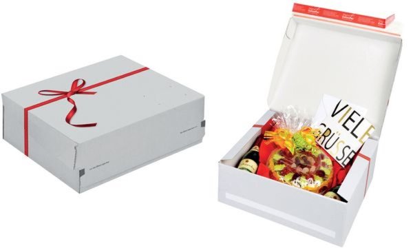 ColomPac Geschenk-Versandkarton, Gr öße: M, rote Schleife (5600678)