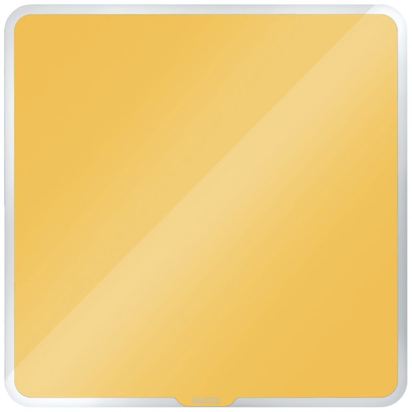 Cosy Whiteboards Glas 450x450 mm, gelb rahmenlos, Sicherheitsglas, trocken