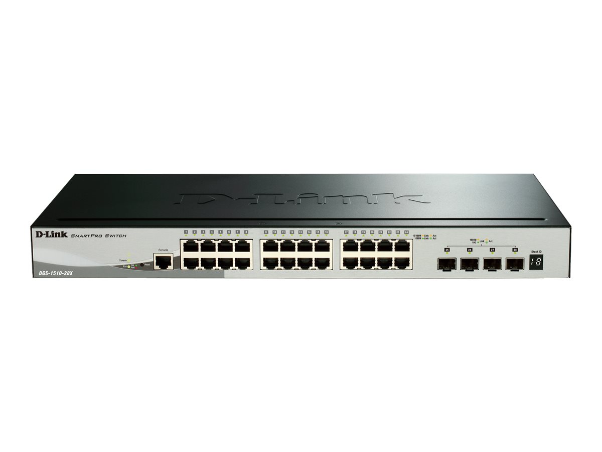 D-LINK 28-Port Smart Managed Gigabit Stack Switch 4x 10Gdlink|green 3.0, 24x 10