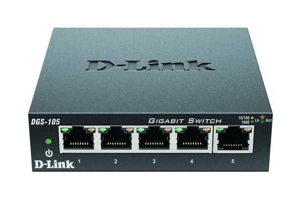 D-LINK Switch / 5x10/100/1000TX ohne Lüfter NEU