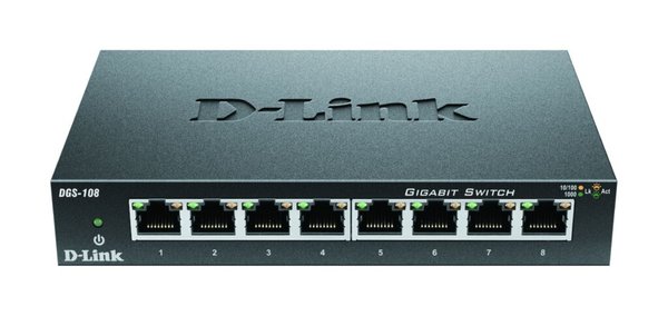 D-LINK Switch / 8x10/100/1000TX ohne Lüfter NEU