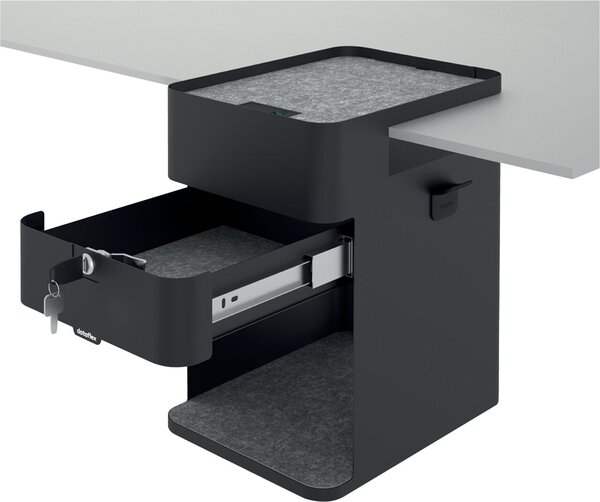 Desktop locker 503, schwarz mit Soft-Close Schublade,