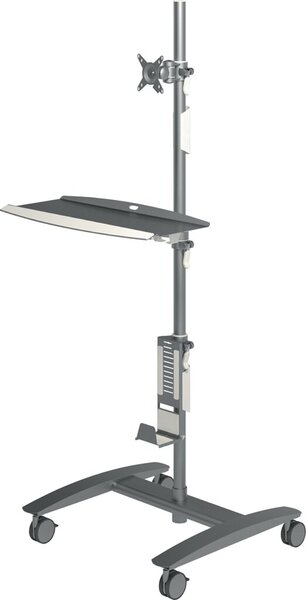 Viewmate Workstation silber Trolley zur Dateneingabe, für einen Monitor