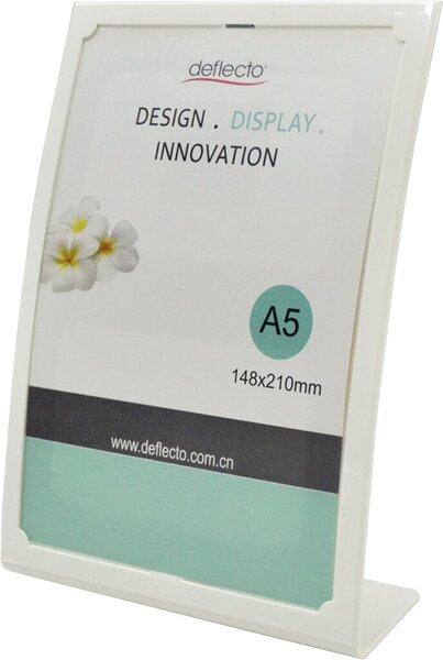 Tischaufsteller bogenförmig A5, weiß 