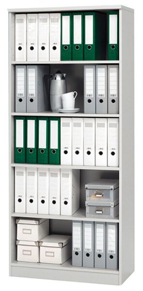 Regal lichtgrau inklusive 4 Holz-Fachböden