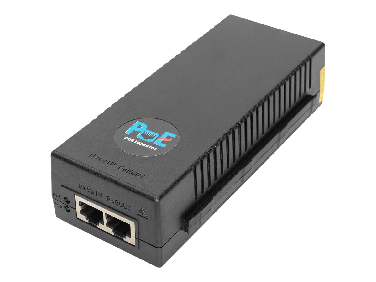 DIGITUS DN-95108 10 Gigabit Ethernet PoE+ Injector 802.3at Power Pins3/6+ 1/2- 
