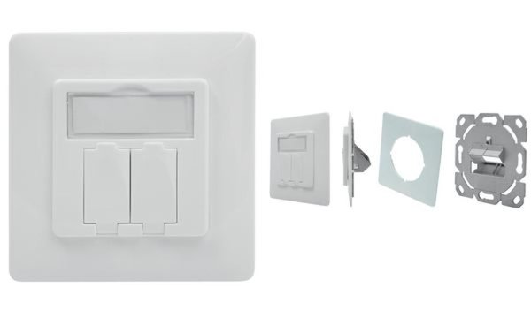 DIGITUS Faceplate f Keyst Jacks 2xRJ45