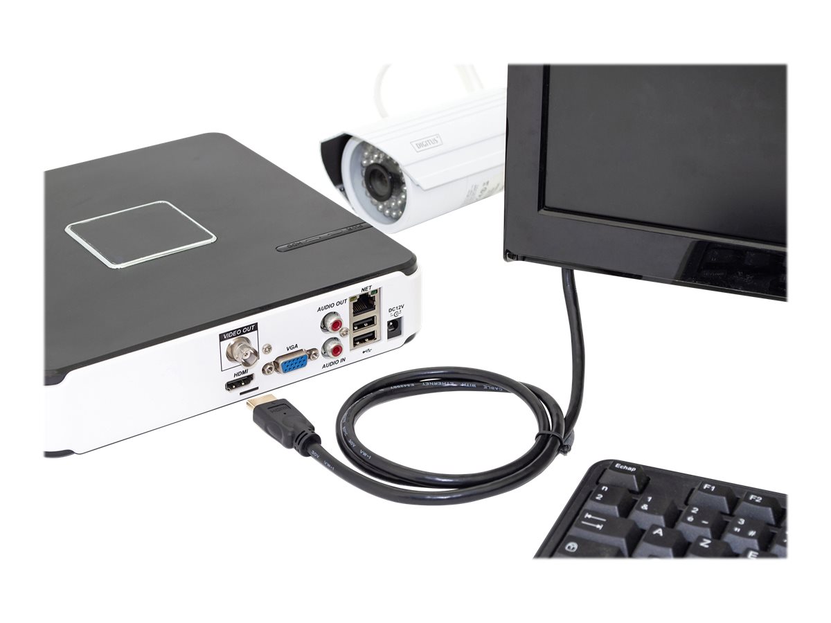 DIGITUS HDMI-Kabel A HighSpeed Ethernet St/St 2.0m schwarz