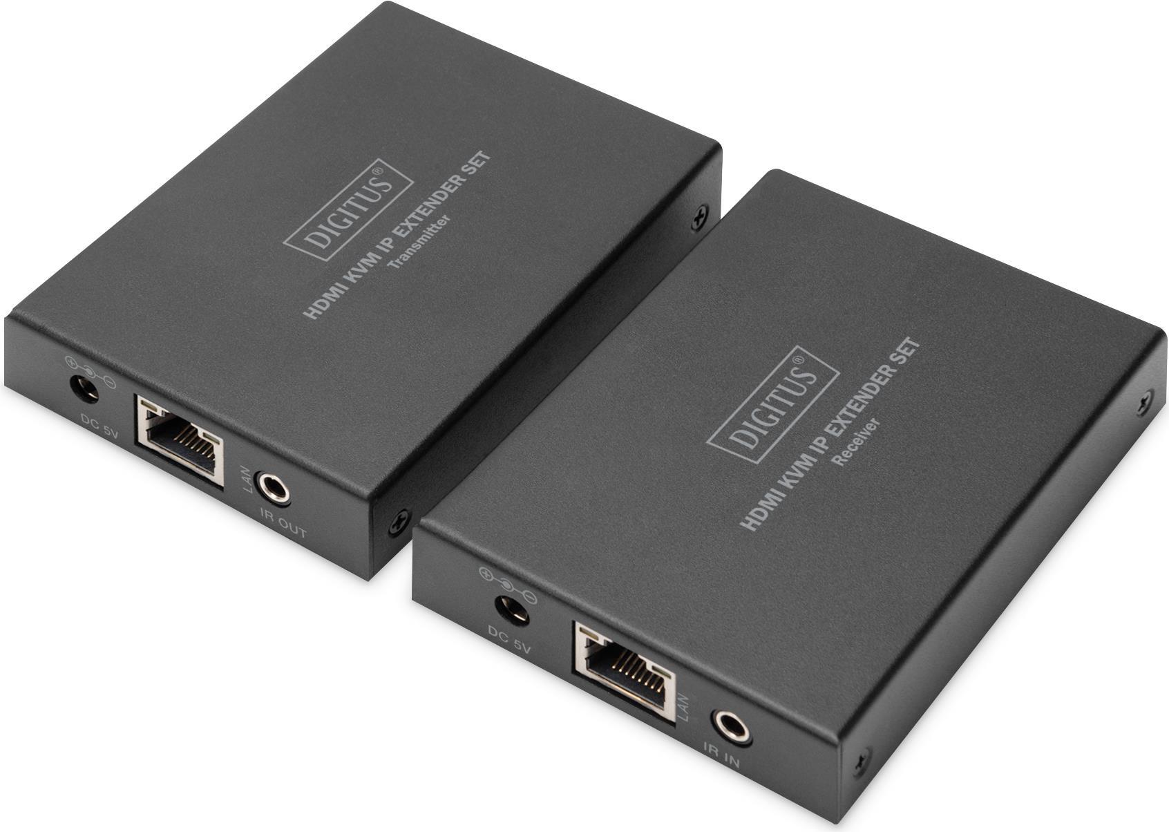 DIGITUS HDMI KVM IP Extender Set, schwarz