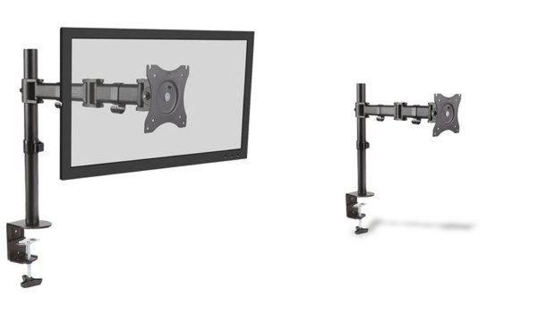 DIGITUS Universal Single Monitor Klemmhalterung bis 69cm 27Zoll VESA 75x75mm 10
