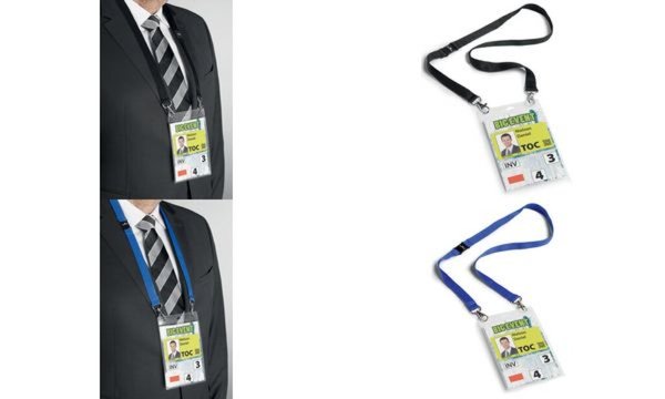 DURABLE Event-Namensschild, mit Textilband, DIN A6 Hochformat, 20 mm breites Te DURABLE Event-Namensschild, mit Textilband, DIN A6 Hochformat, 20 mm breites Te