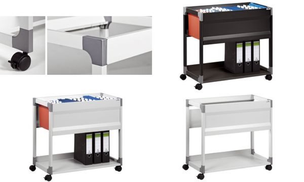 DURABLE Hängemappen-Wagen SYSTEM File Trolley, grau aus stabilem, epoxidbeschic