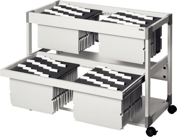 DURABLE Hängemappen-Wagen SYSTEM File Trolley 200 Multi Duo aus stabilem, epoxi