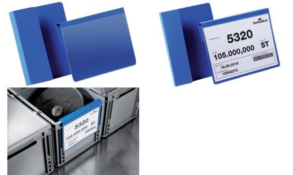 DURABLE Kennzeichnungstasche, mit Falz, DIN A4 quer aus Hartfolie, dokumentenec