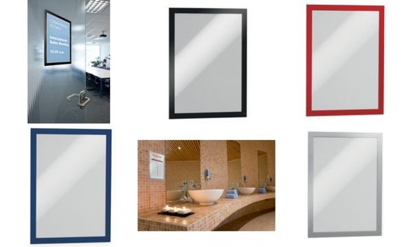 DURABLE Magnetrahmen DURAFRAME, DIN A4, rot selbstklebend, magnetische Vorderse