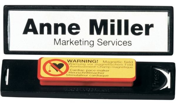 DURABLE Namensschild Clip-Card, mit Magnet, 67 x 17 mm mit schwarzem Kunststoff