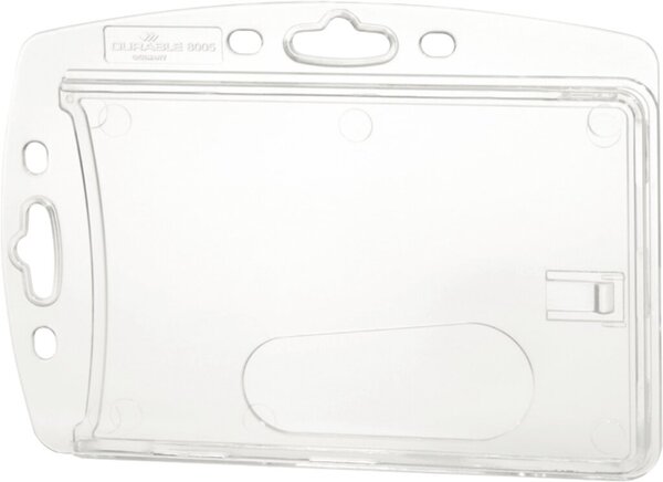 DURABLE Namensschild, Hartbox, 54 x 85 mm, Daumenstanzung transparent, Ausweish