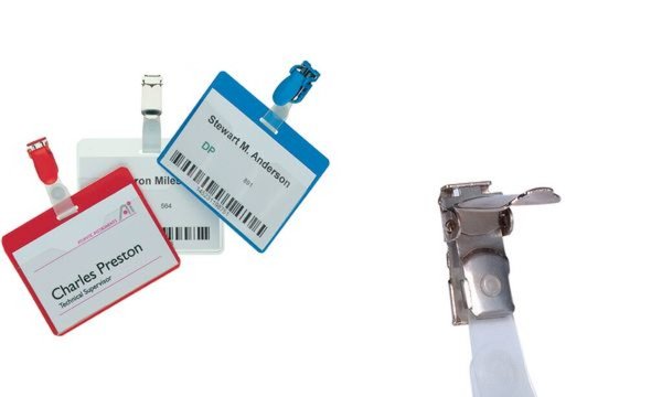 DURABLE Namensschild, oben offen, mit Clip, transparent aus transparenter Hartf