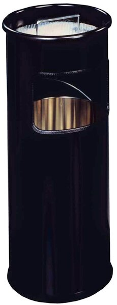 DURABLE Papierkorb METALL, mit Ascher, rund, schwarz mit herausnehmbarem Einsat