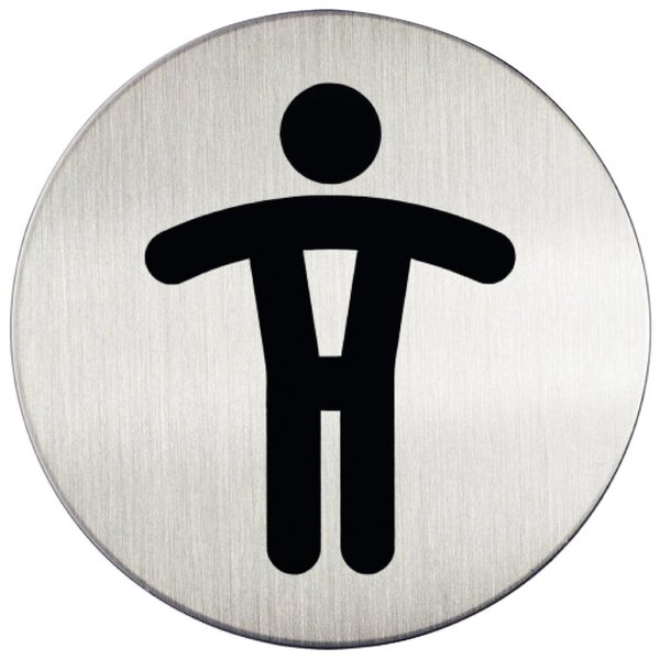 DURABLE Pictogramm "WC-Herren", Durchmesser: 83 mm, silber selbstklebend, aus E