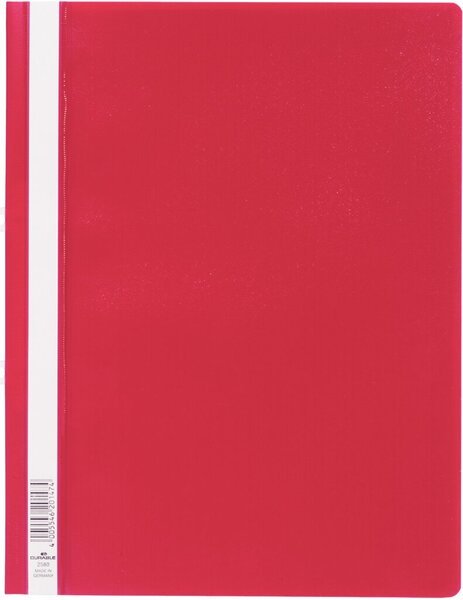 DURABLE Schnellhefter zum Abheften, DIN A4, rot Sichthefter aus Hartfolie, tran