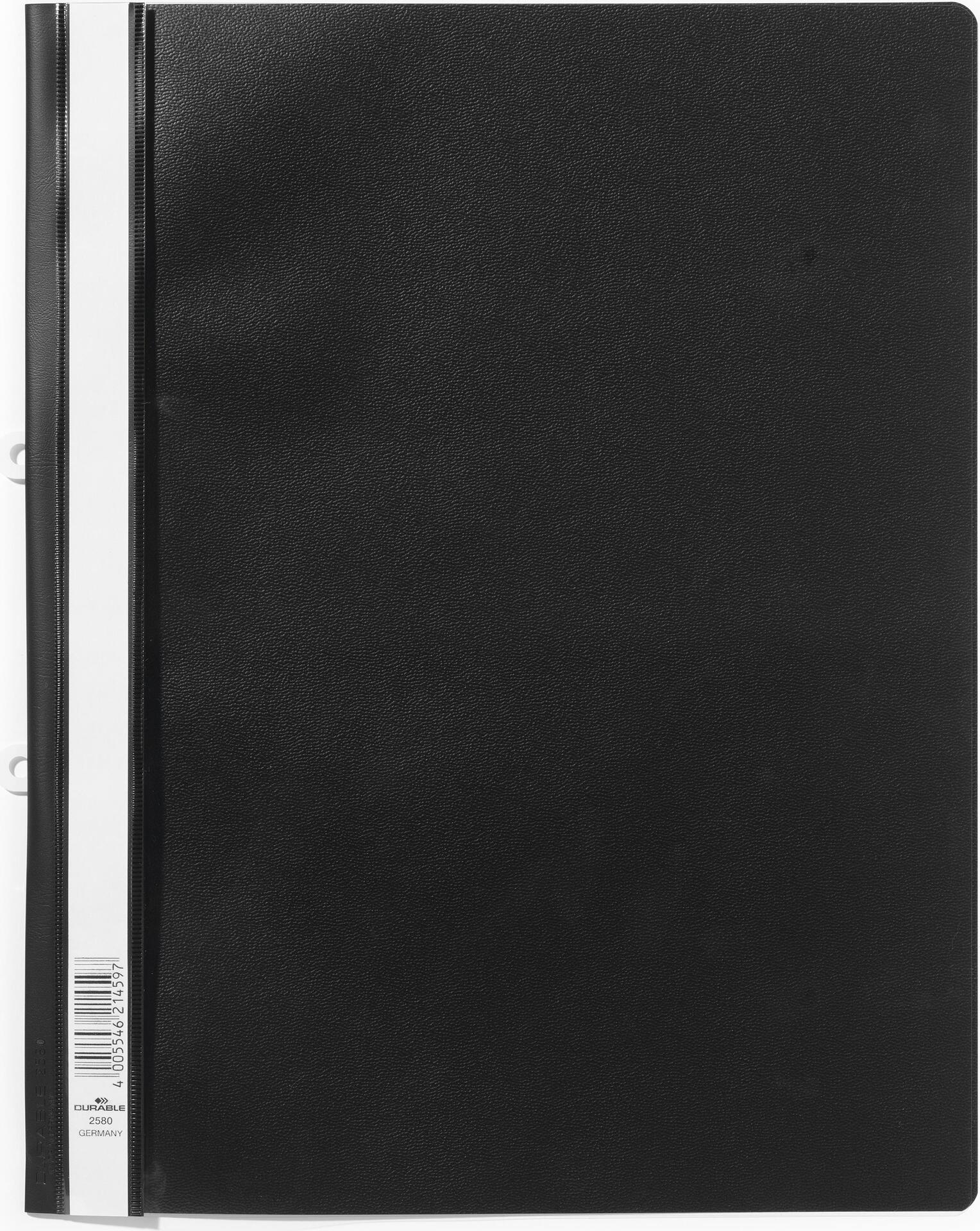 DURABLE Schnellhefter zum Abheften, DIN A4, schwarz Sichthefter aus Hartfolie, 