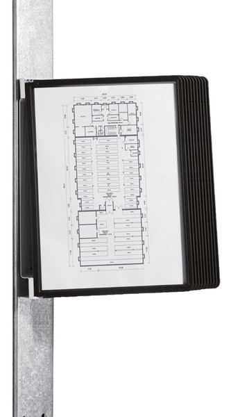 DURABLE SichttafelwandhalterVarioMagnetWall 10 Sichtt. schw