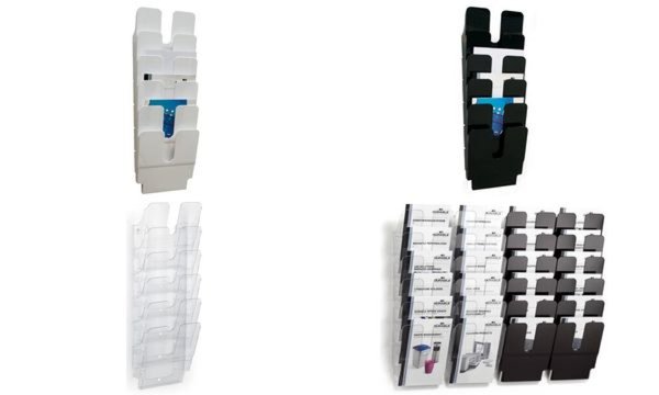 DURABLE Wand-Prospekthalter-Set "FLEXIPLUS 15,20cm (6"), A4, weiß Prospektspend