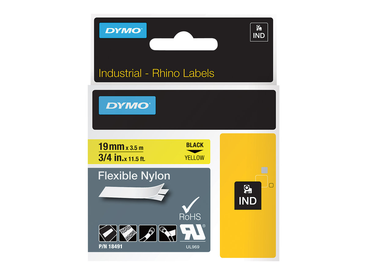 DYMO Rhino Band Nylon schwarz auf gelb 19 mm x 3,5 m