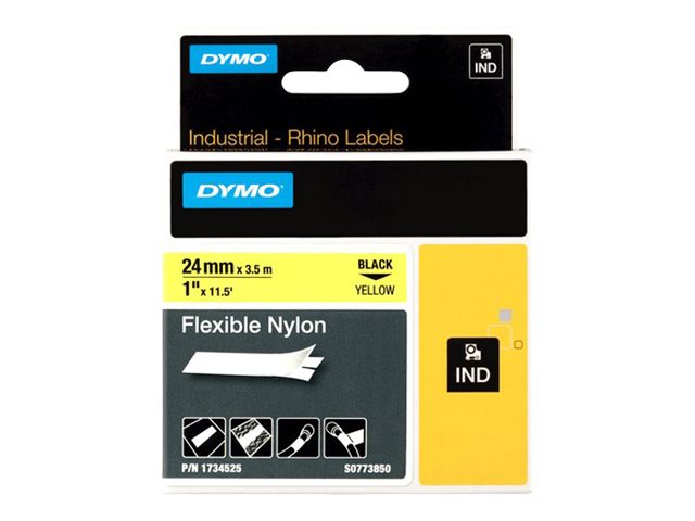 DYMO Rhino Band Nylon schwarz auf gelb 24 mm x 3,5 m